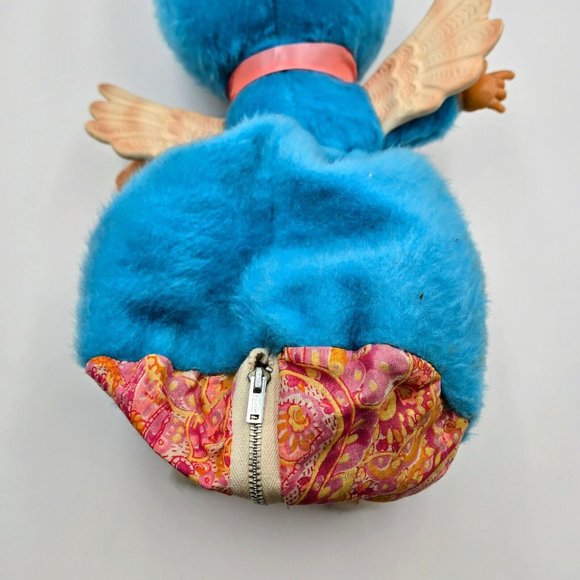 Union Gas Genie Mascot Plush Doll Light Blue Pajama Bag Vintage Pixie Wings Rubb - Picture 10 of 12